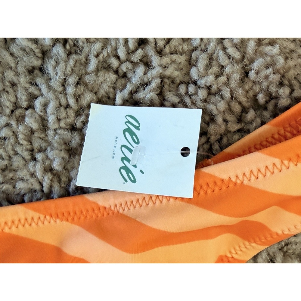 Aerie Orange Stripe Bikini Swimsuit Bottoms Womens XS NEW NWT - Picture 8 of 10